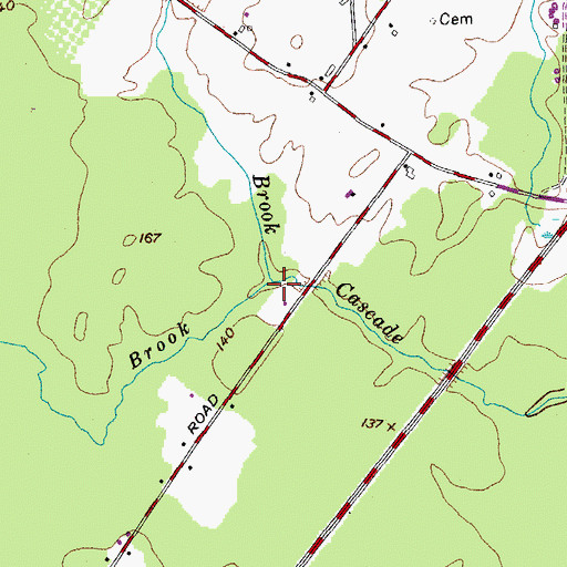 Topographic Map of Foxwell Brook, ME