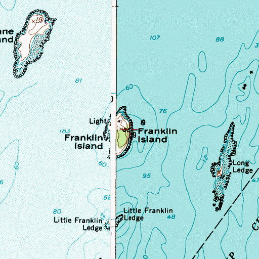 Topographic Map of Franklin Island, ME