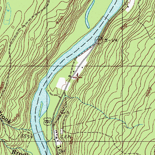 Topographic Map of Franklin School, ME