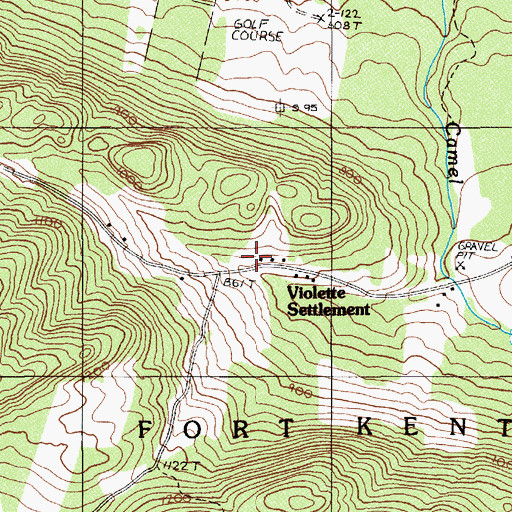 Topographic Map of Franklin School, ME