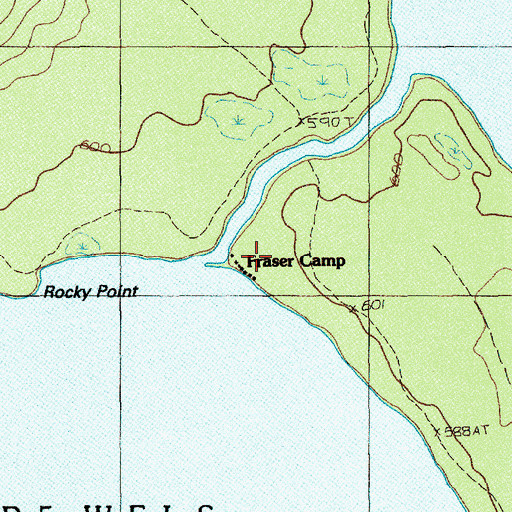Topographic Map of Fraser Camp, ME