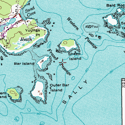 Topographic Map of Frazer Passage, ME