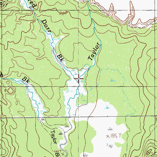 Topographic Map of Fred Dorr Brook, ME