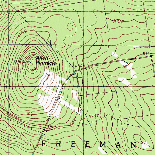 Topographic Map of Freeman Center School (historical), ME