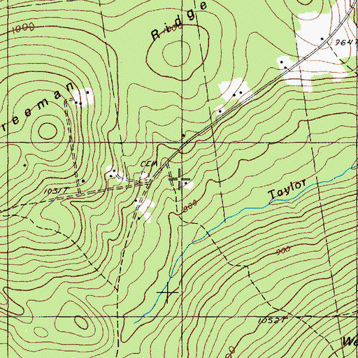 Topographic Map of Freeman Ridge School, ME