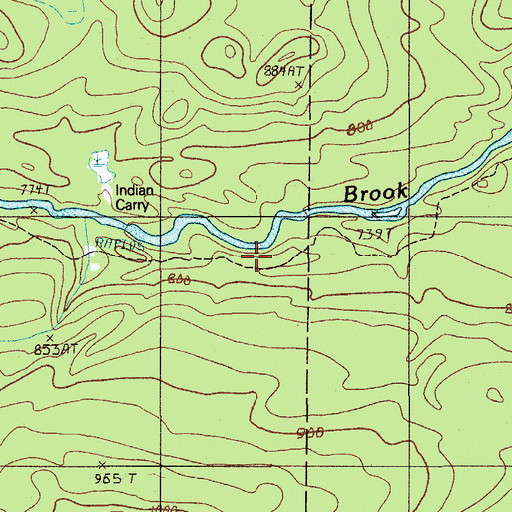 Topographic Map of Freezeout Road, ME