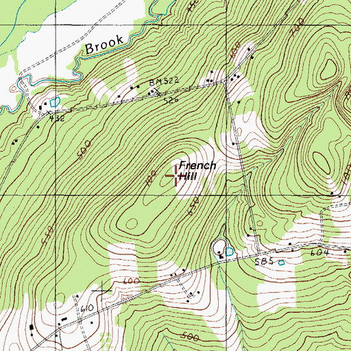 Topographic Map of French Hill, ME