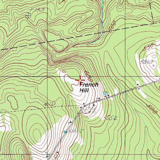 Topographic Map of French Hill, ME