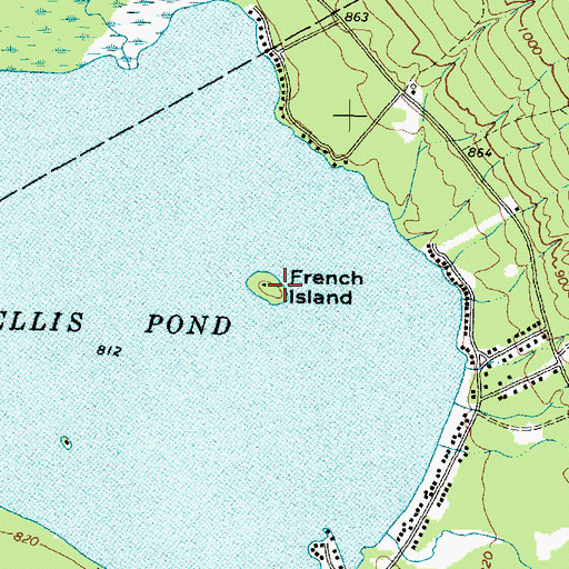 Topographic Map of French Island, ME