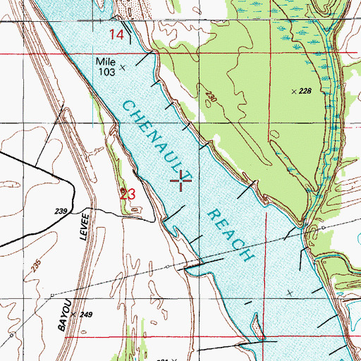 Topographic Map of Chenault Reach, AR