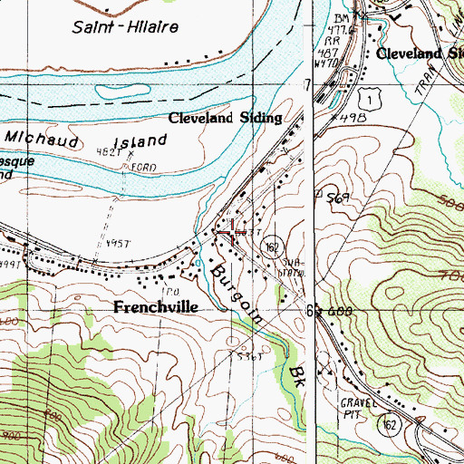 Topographic Map of Frenchville, ME