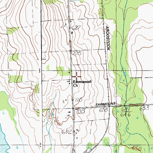 Topographic Map of Emmanuel Church, ME