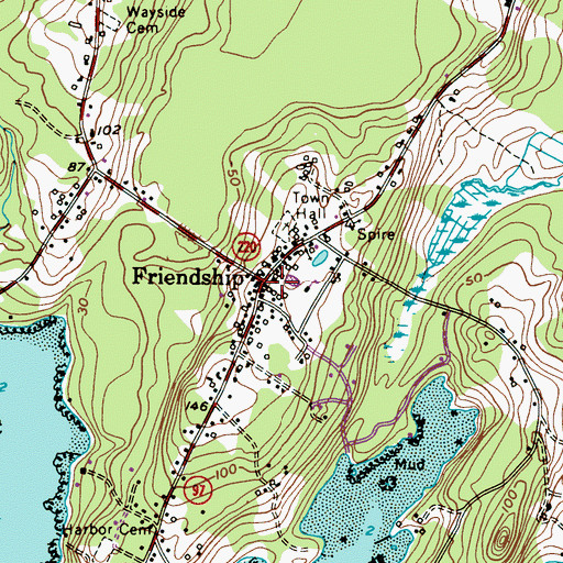 Topographic Map of Friendship, ME