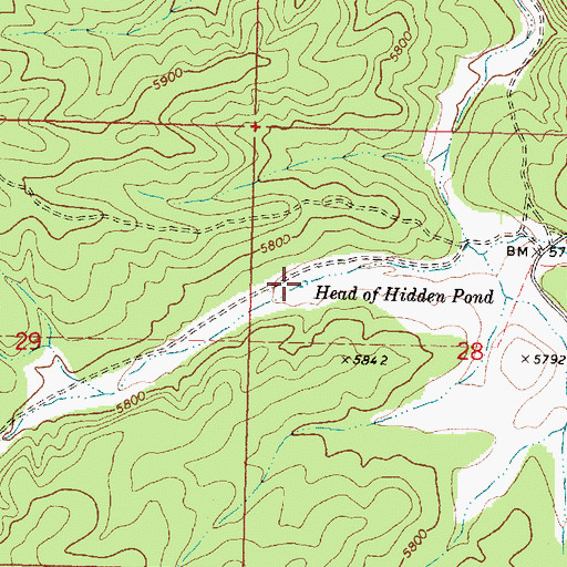 Topographic Map of Head of Hidden Pond, AZ