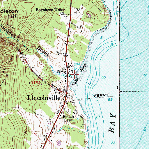 Topographic Map of Frohock Brook, ME