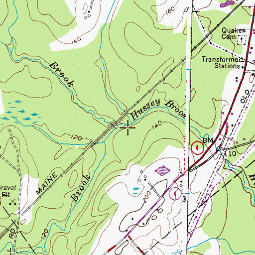 Topographic Map of Frost Brook, ME
