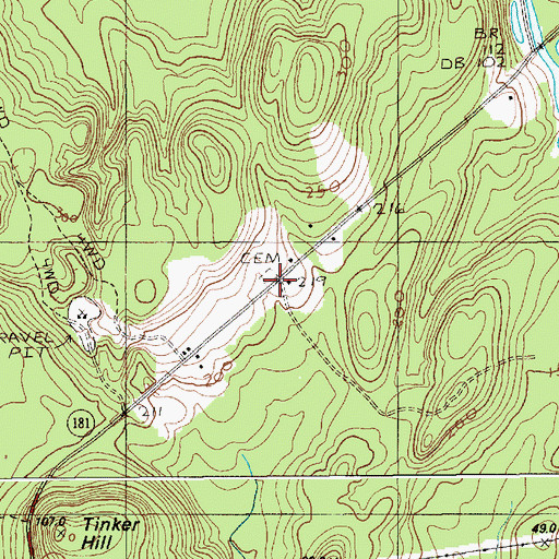 Topographic Map of Frost Cemetery, ME