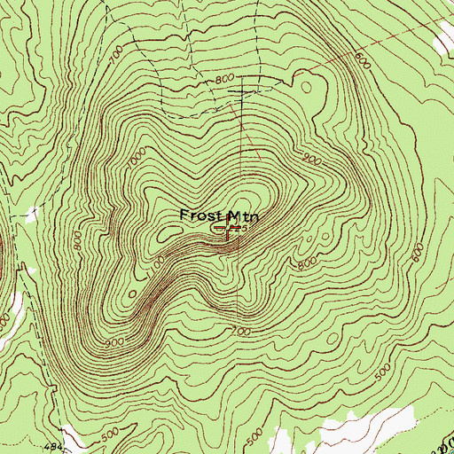 Topographic Map of Frost Mountain, ME