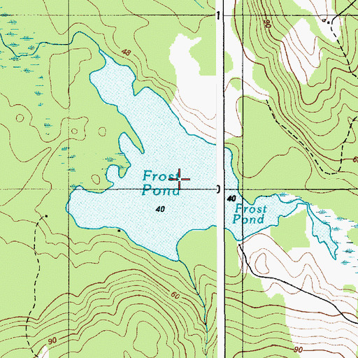Topographic Map of Frost Pond, ME