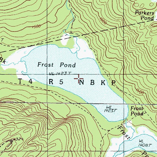 Topographic Map of Frost Pond, ME