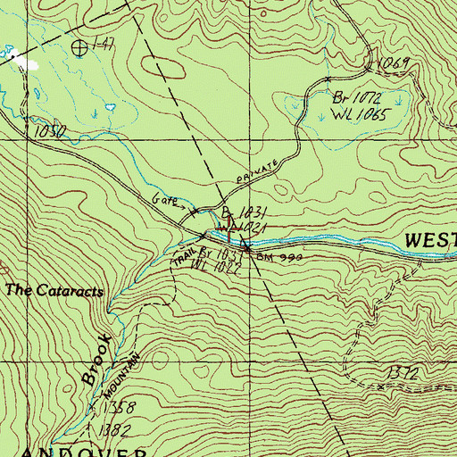 Topographic Map of Frye Brook, ME