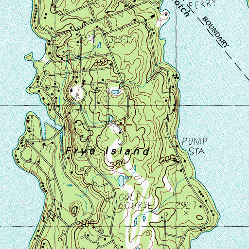 Topographic Map of Frye Island, ME