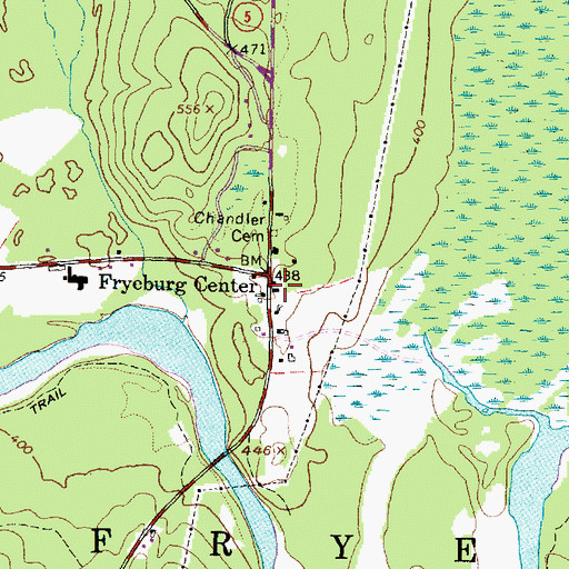 Topographic Map of Fryeburg Center, ME