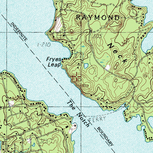Topographic Map of Fryes Leap, ME