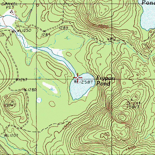 Topographic Map of Frypan Pond, ME