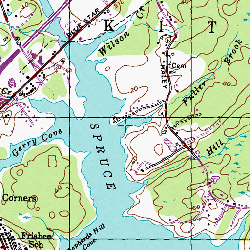Topographic Map of Fuller Brook, ME
