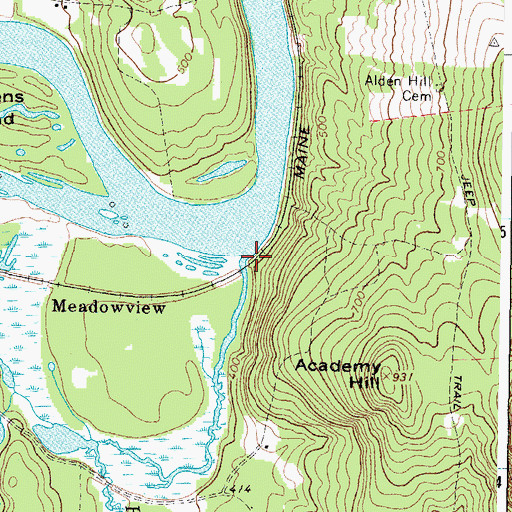 Topographic Map of Fuller Brook, ME
