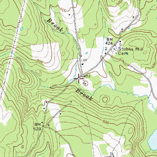 Topographic Map of Fuller Brook, ME