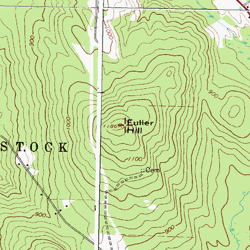 Topographic Map of Fuller Hill, ME