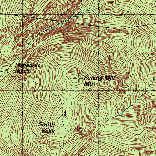 Topographic Map of Fulling Mill Mountain, ME