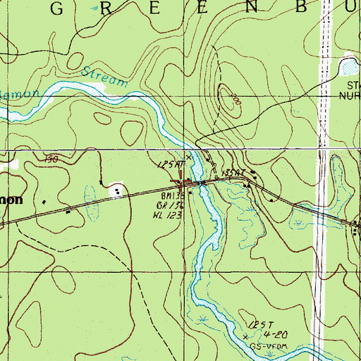 Topographic Map of Fulton Bridge (historical), ME
