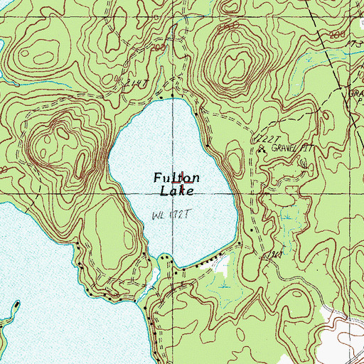 Topographic Map of Fulton Lake, ME