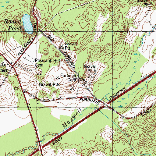 Topographic Map of Furbush Cemetery, ME