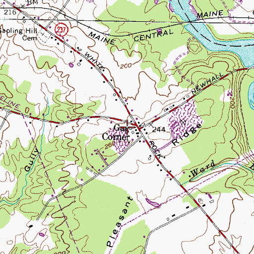 Topographic Map of Gag Corner, ME