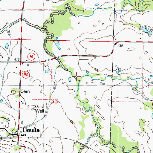 Topographic Map of Doctors Fork, AR