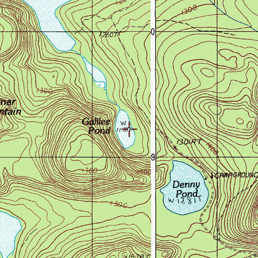 Topographic Map of Galilee Pond, ME