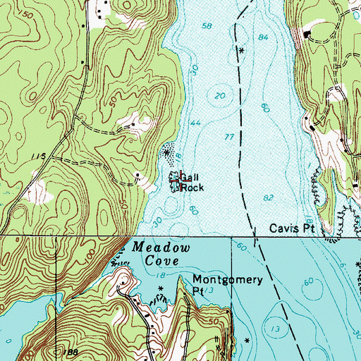 Topographic Map of Gall Rock, ME