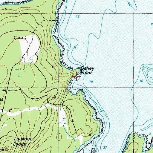 Topographic Map of Galley Point, ME