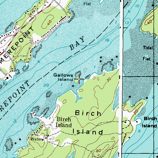 Topographic Map of Gallows Island, ME