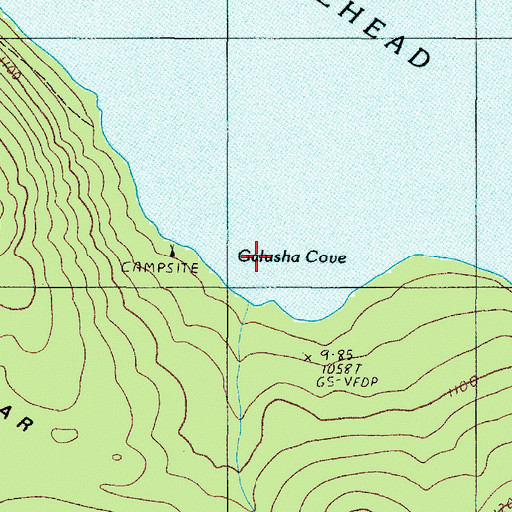 Topographic Map of Galusha Cove, ME