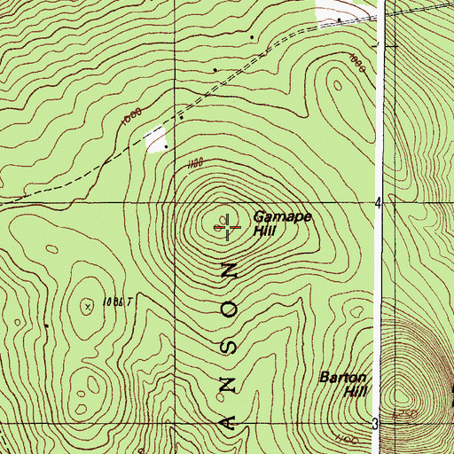 Topographic Map of Gamape Hill, ME
