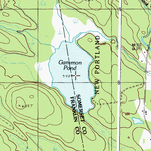 Topographic Map of Gammon Pond, ME