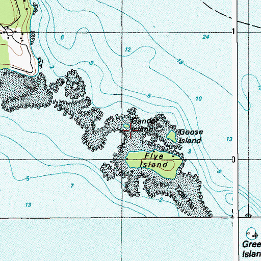 Topographic Map of Gander Island, ME