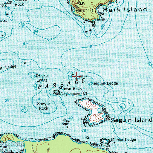 Topographic Map of Gangway, ME