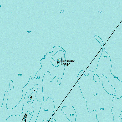 Topographic Map of Gangway Ledge, ME