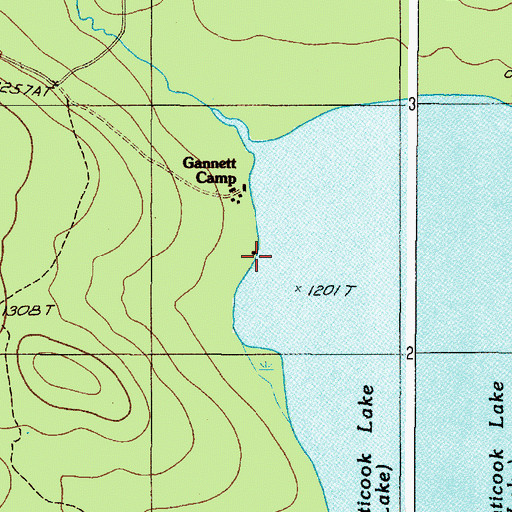 Topographic Map of Gannett Camp, ME